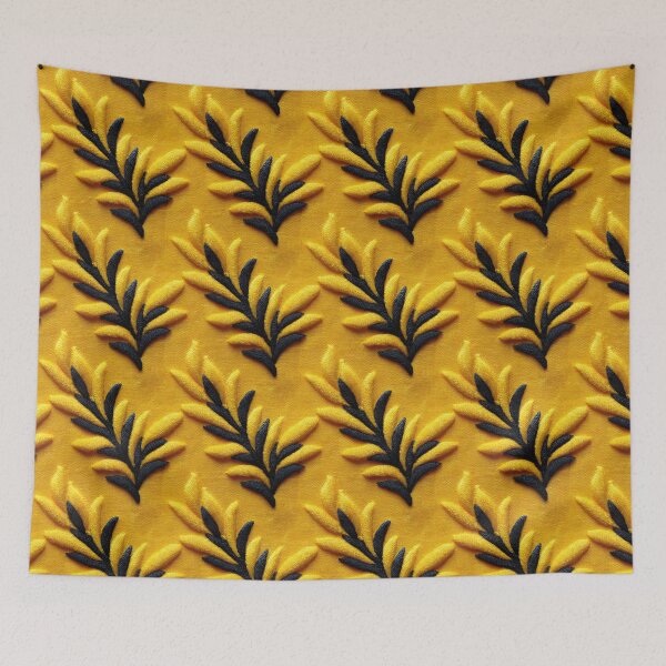 Item preview, Delicate Marigold Branch And Black Stem Embroidery Pattern designed and sold by igraphixart.