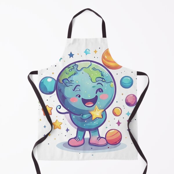 Item preview, Happy Earth: Smiling Earth Holding Star with Retro designed and sold by Mercella-Inc.
