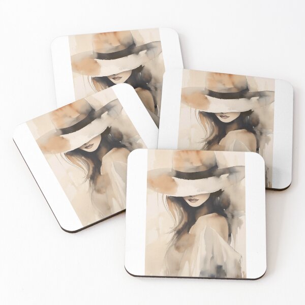Item preview, Elegant Watercolor Woman in Sun Hat designed and sold by DivsDivineArt.