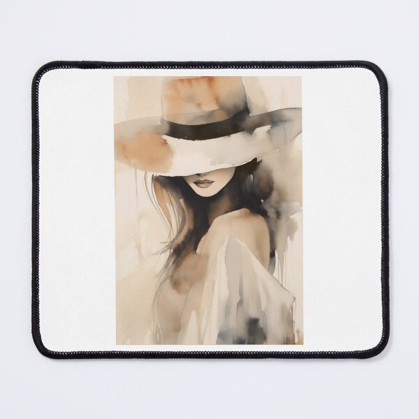 Item preview, Elegant Watercolor Woman in Sun Hat designed and sold by DivsDivineArt.