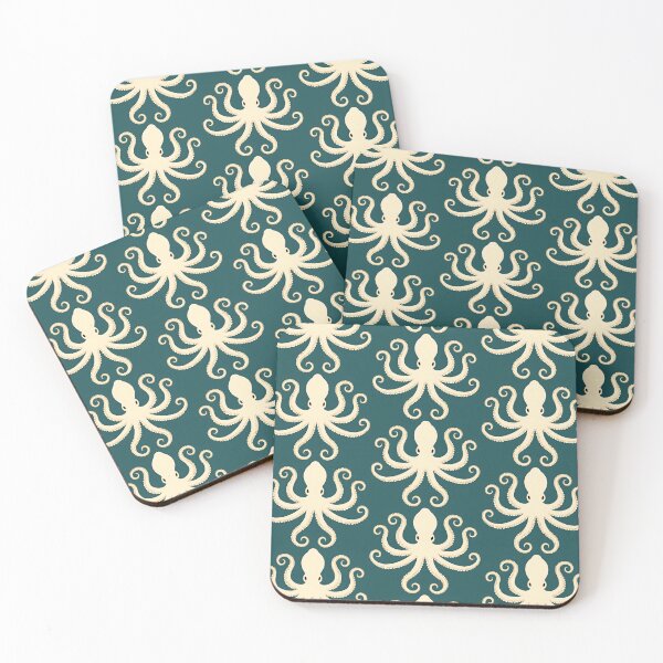 Item preview, Symmetrical Octopus Illustration in Art Deco Style designed and sold by Colorlessandco.
