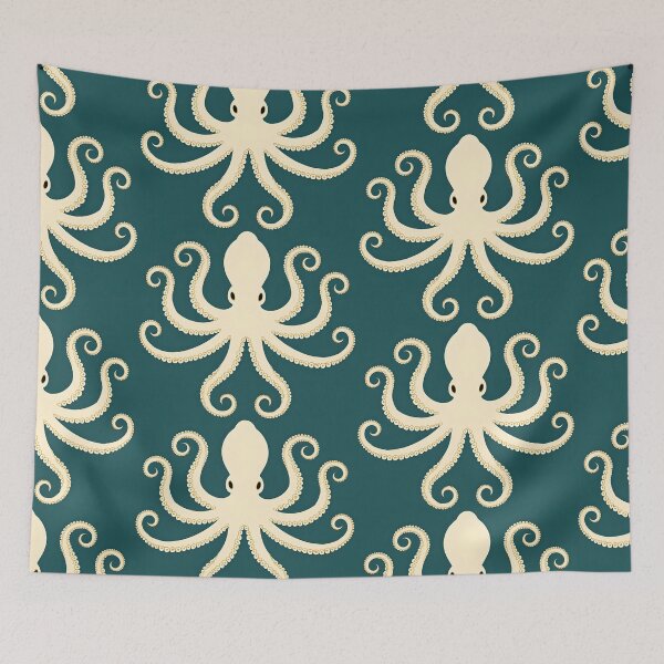 Item preview, Symmetrical Octopus Illustration in Art Deco Style designed and sold by Colorlessandco.