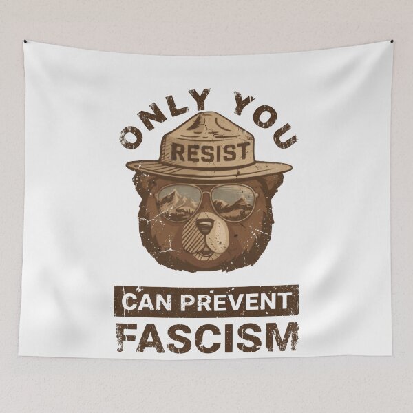 Item preview, Only You Resist Can Prevent Fascism Political Resistance Activist Democracy Freedom bear resist designed and sold by JonesFlora2025.