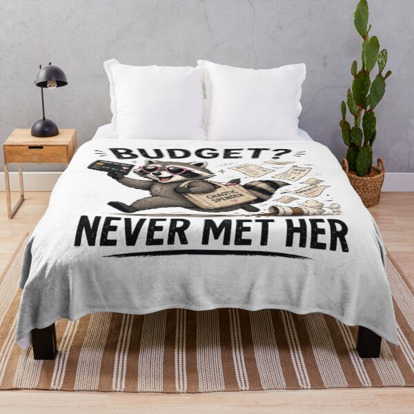 Item preview, Budget? Never Met Her – Funny Raccoon Money Humor Design designed and sold by MotylekAnia.