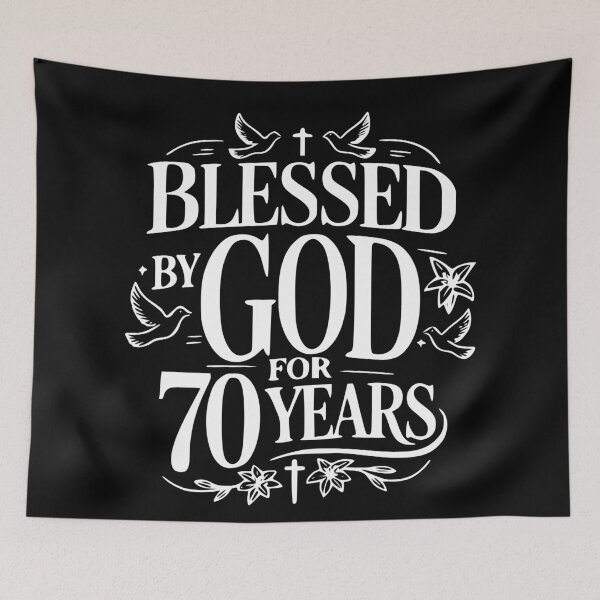 Item preview, Blessed By God For 70 Year Christian 70th Birthday designed and sold by giftfromheart.