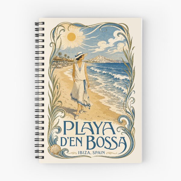 Item preview, Playa d'en Bossa, Ibiza, Spain [Ink and Gouache Illustration] designed and sold by elektronen.