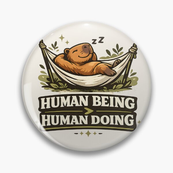 Item preview, Human Being > Human Doing Capybara Shirt – Anti Hustle Culture Retro Graphic Tee designed and sold by  MAD's Recreation Studio.