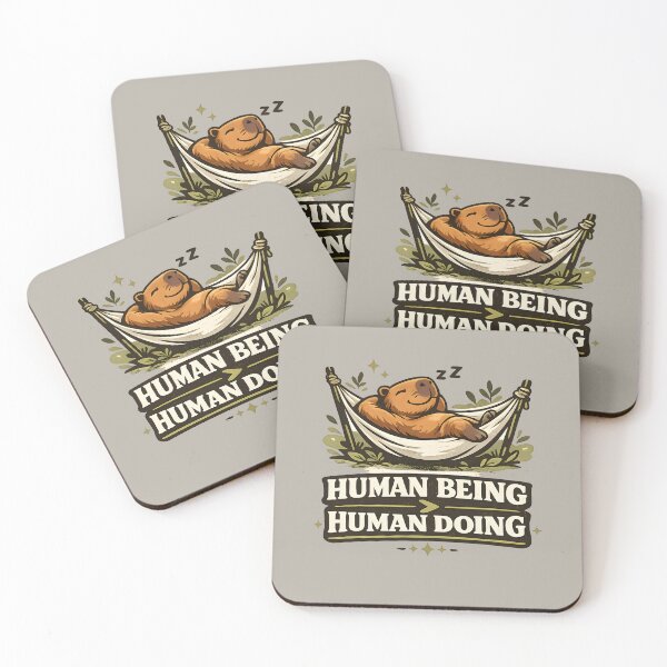 Item preview, Human Being > Human Doing Capybara Shirt – Anti Hustle Culture Retro Graphic Tee designed and sold by  Artistry in Motion by MADsrecreation.