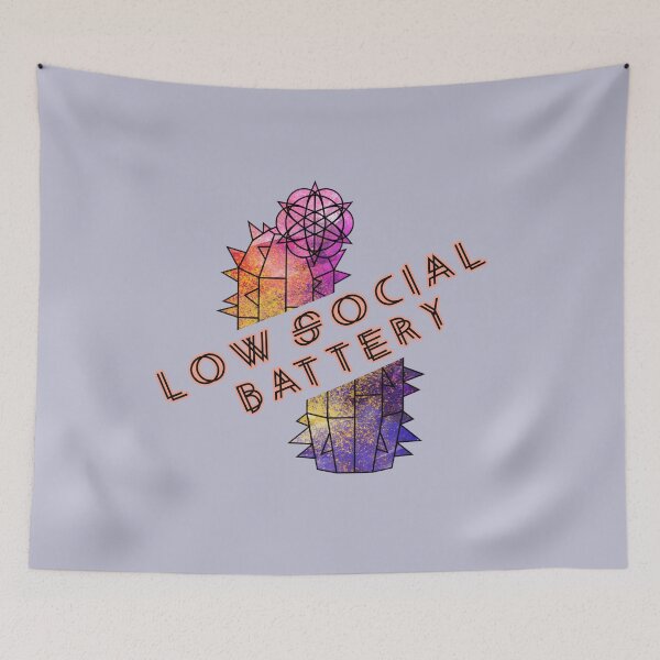 Item preview, Low Social Battery Funny Introvert Cactus designed and sold by GraphicComet.