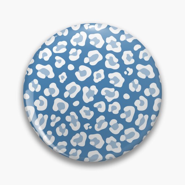 Item preview, Steel Blue and White leopard print designed and sold by pattern-archive.