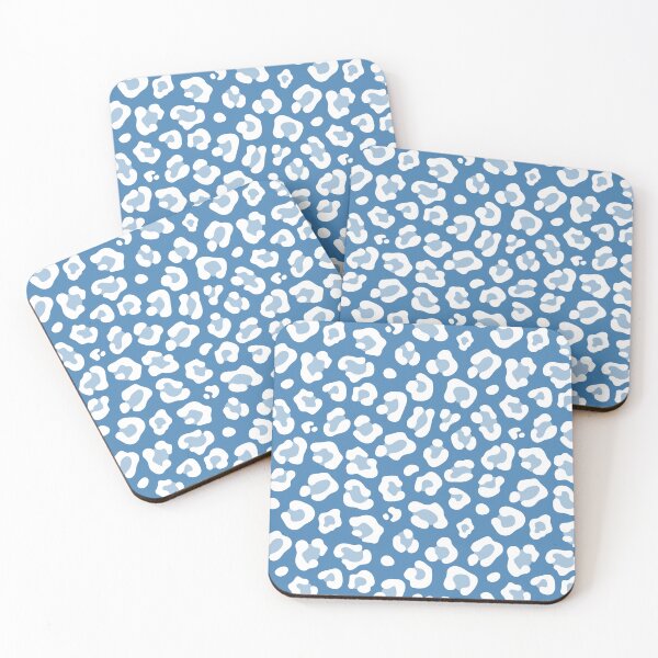 Item preview, Steel Blue and White leopard print designed and sold by pattern-archive.