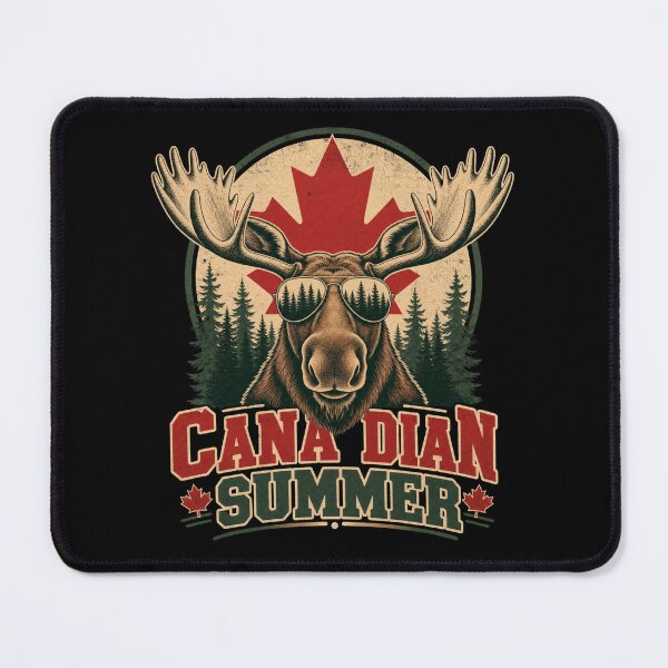 Item preview, Canadian Summer Retro Moose Graphic Tee designed and sold by Unleashing Style .