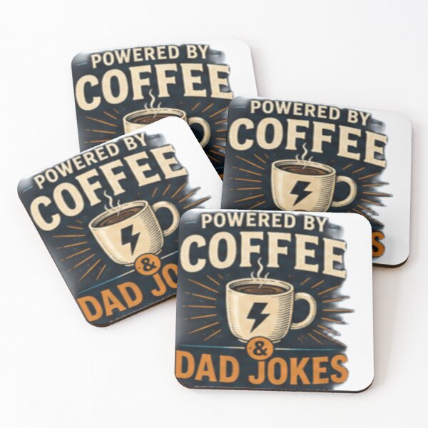 Item preview, Powered by Coffee and Dad Jokes Funny Father's Day Gift designed and sold by GUINewAlex.