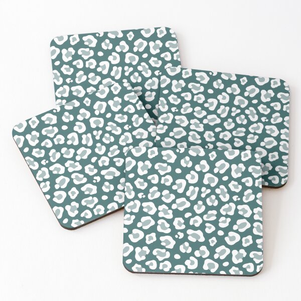 Item preview, Teal and White leopard print designed and sold by pattern-archive.
