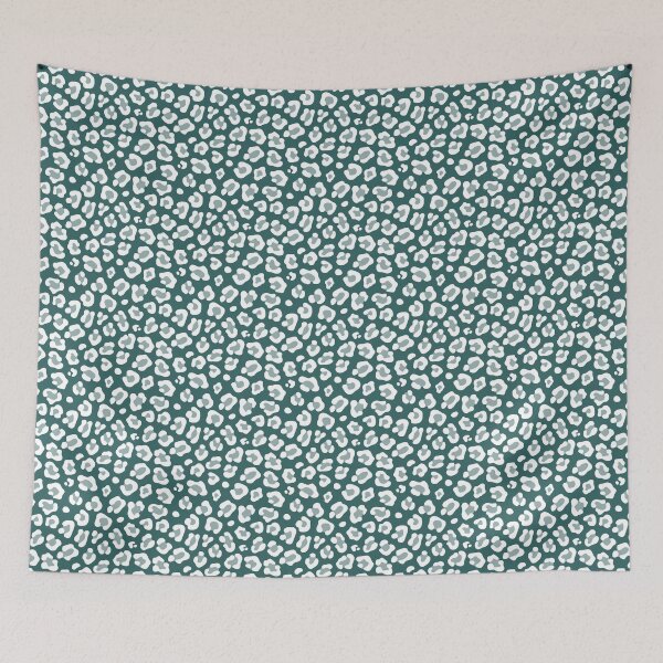 Item preview, Teal and White leopard print designed and sold by pattern-archive.