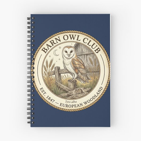 Item preview, Barn Owl Club Vintage Badge European Wildlife Art designed and sold by CalmCapy Co.