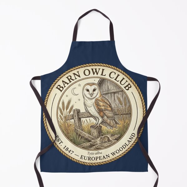 Item preview, Barn Owl Club Vintage Badge European Wildlife Art designed and sold by CalmCapy Co.