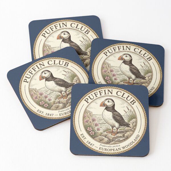 Item preview, Puffin Club Vintage Badge European Wildlife Art designed and sold by CalmCapy Co.