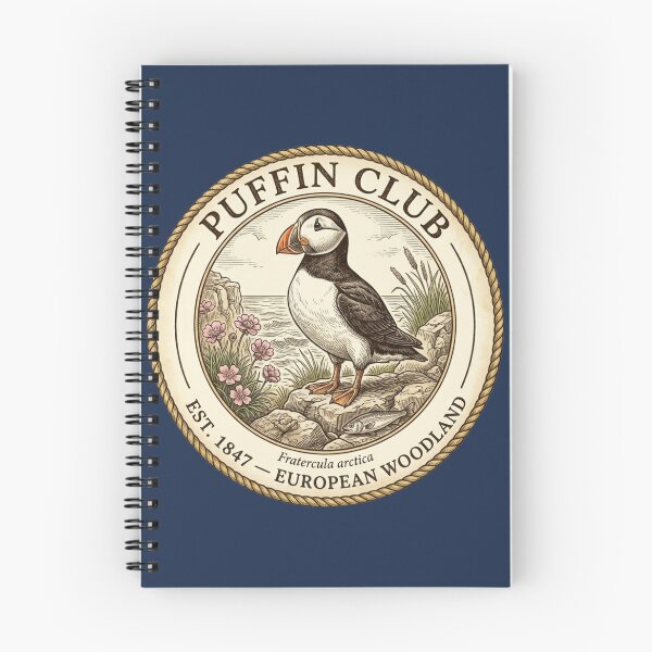 Item preview, Puffin Club Vintage Badge European Wildlife Art designed and sold by CalmCapy Co.