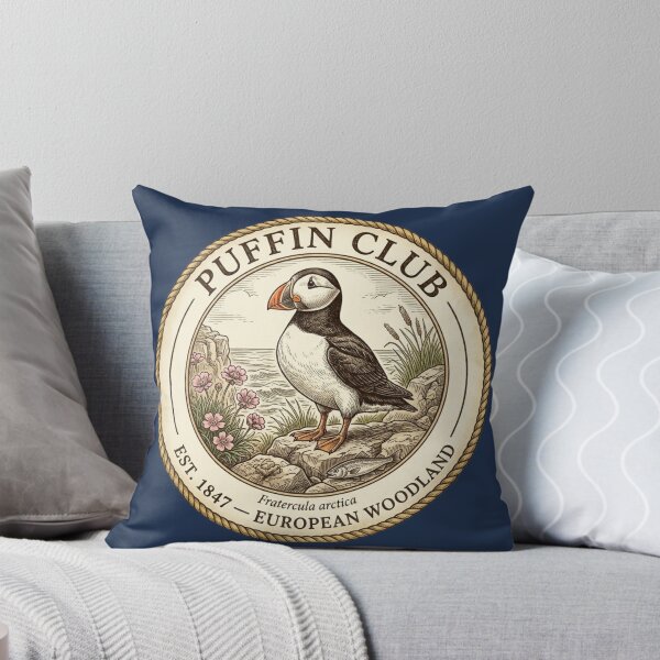 Item preview, Puffin Club Vintage Badge European Wildlife Art designed and sold by CalmCapy Co.