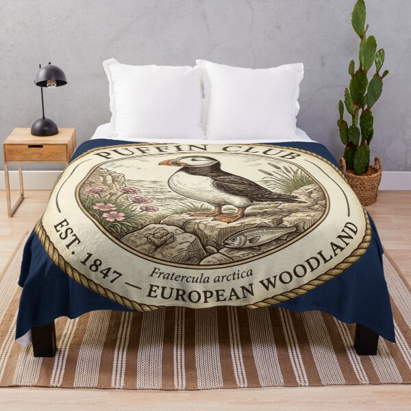 Item preview, Puffin Club Vintage Badge European Wildlife Art designed and sold by CalmCapy Co.