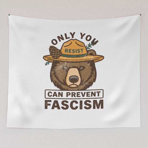 Item preview, Only You Resist Can Prevent Fascism Anti Fascist Progressive Activism bear resist designed and sold by JonesFlora2025.