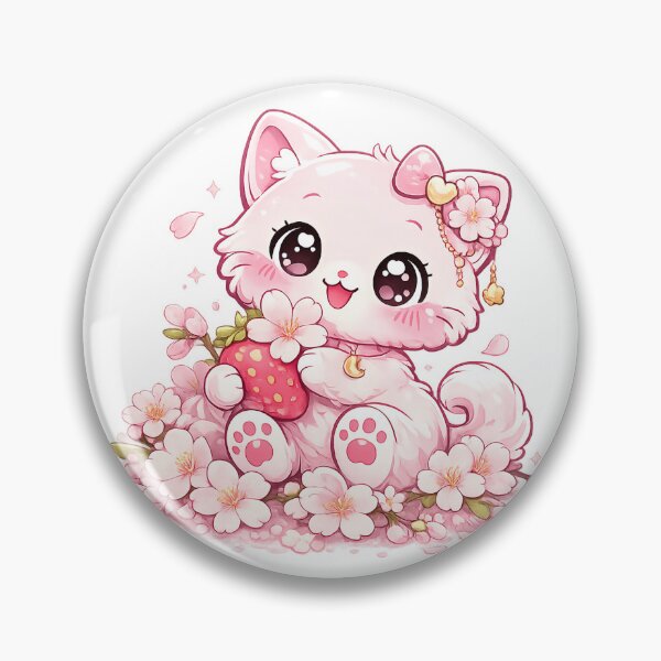 Item preview, Pink Sakura Kawaii Cat designed and sold by PixelMood Stickers.