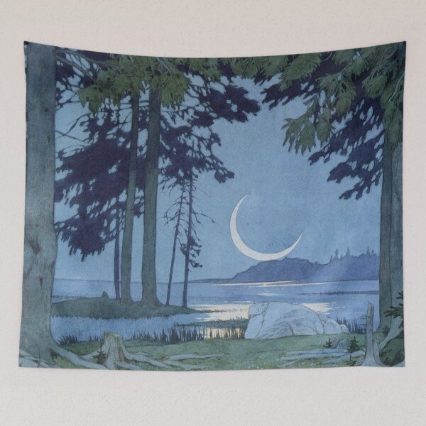 Item preview, Night on the shores of Lake IImen – Ivan Bilibin  - Vintage Coastal Vineyard Illustration for Art Nouveau Collectors designed and sold by RickE.