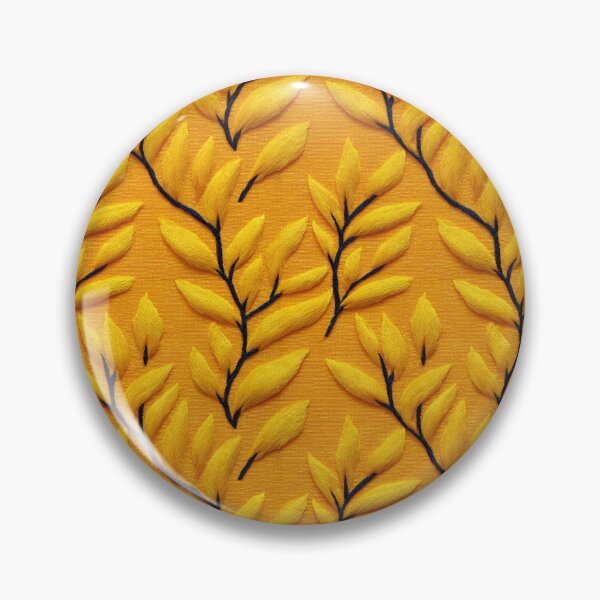 Item preview, Classic Lemon Yellow And Black Embroidered Leaf Pattern designed and sold by igraphixart.