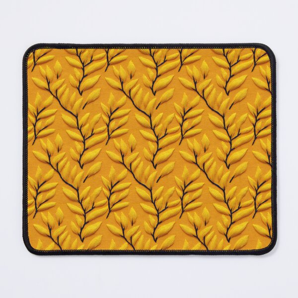 Item preview, Classic Lemon Yellow And Black Embroidered Leaf Pattern designed and sold by igraphixart.