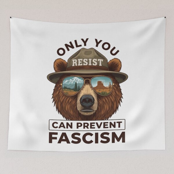 Item preview, Only You Resist Can Prevent Fascism Political Activist bear resist designed and sold by JonesFlora2025.