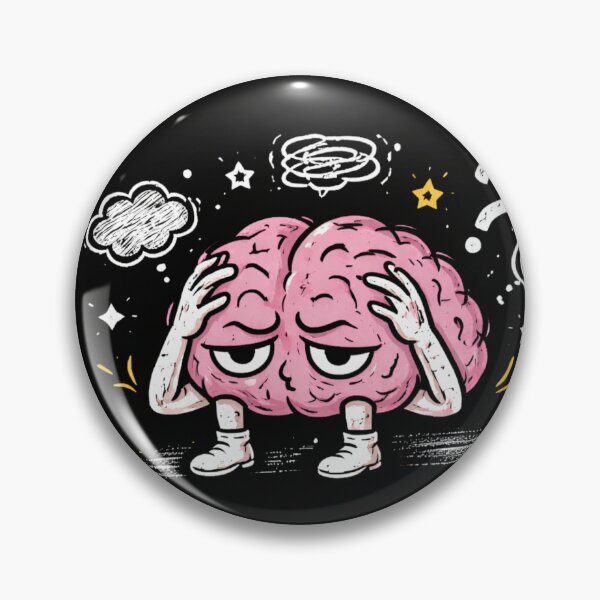 Item preview, Overthinking Brain Cartoon – Funny Anxiety & Mental Health Illustration designed and sold by MoodLay.