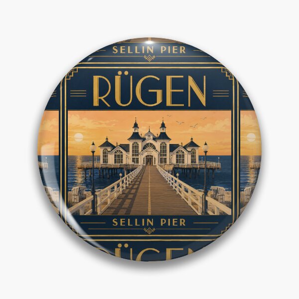 Item preview, Sellin Pier Rügen Island - Vintage Art Deco Travel Poster designed and sold by Digital Dreams Arts.