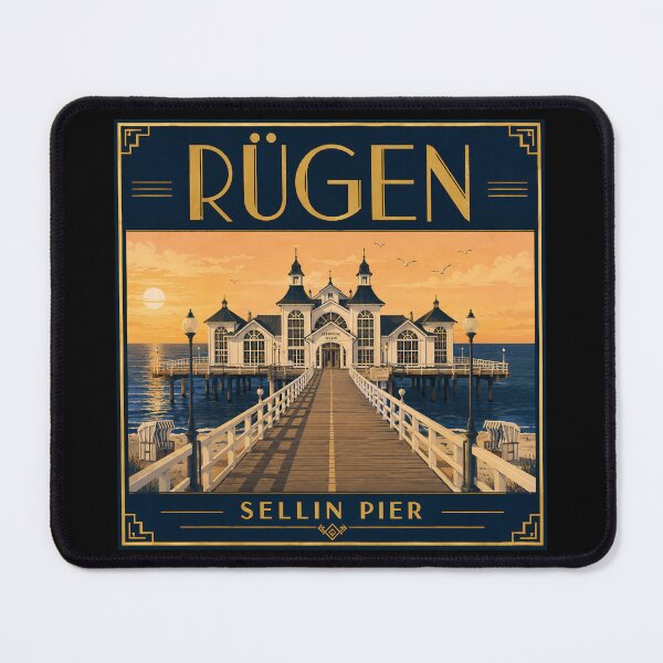 Item preview, Sellin Pier Rügen Island - Vintage Art Deco Travel Poster designed and sold by Digital Dreams Arts.