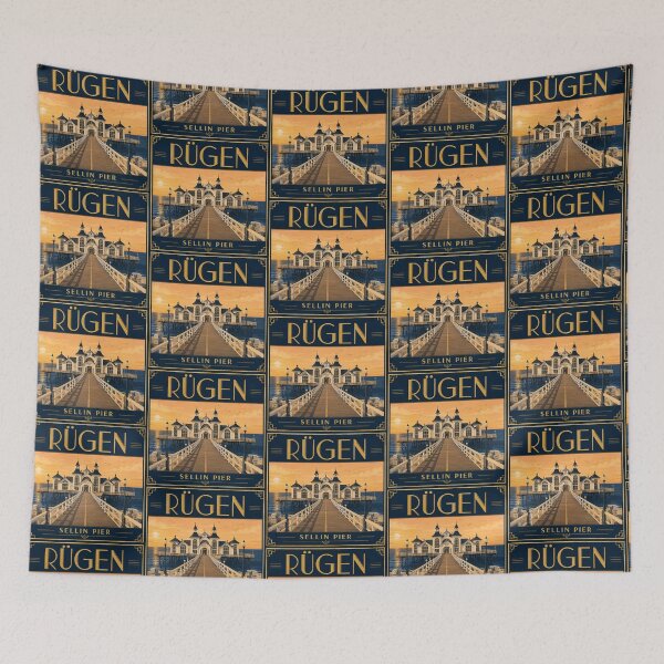 Item preview, Sellin Pier Rügen Island - Vintage Art Deco Travel Poster designed and sold by Digital Dreams Arts.