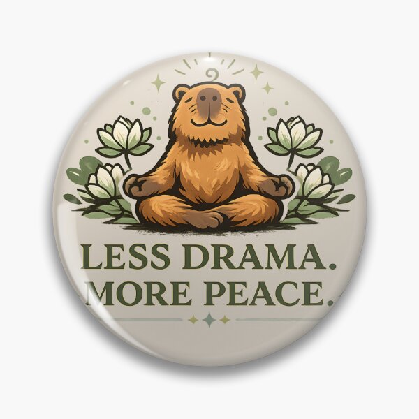 Item preview, Less Drama More Peace Capybara Shirt – Mindfulness Retro Graphic Tee designed and sold by  Artistry in Motion by MADsrecreation.
