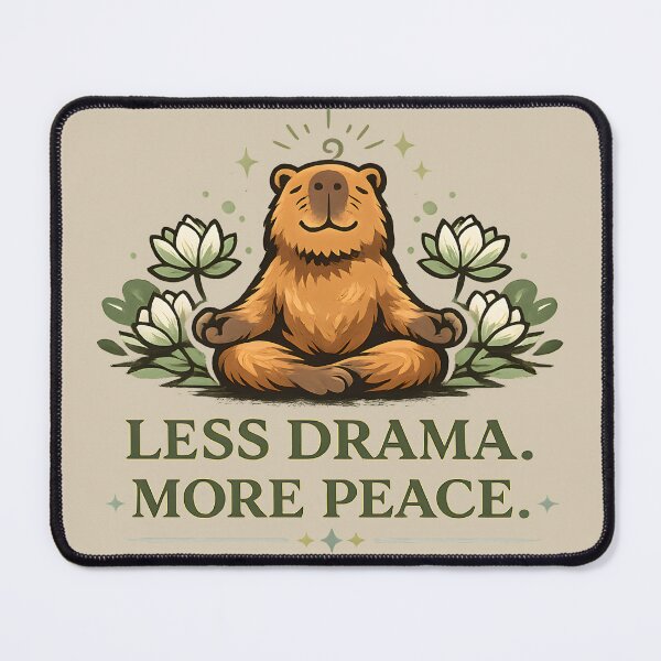 Item preview, Less Drama More Peace Capybara Shirt – Mindfulness Retro Graphic Tee designed and sold by Artistry in Motion by MADsrecreation.