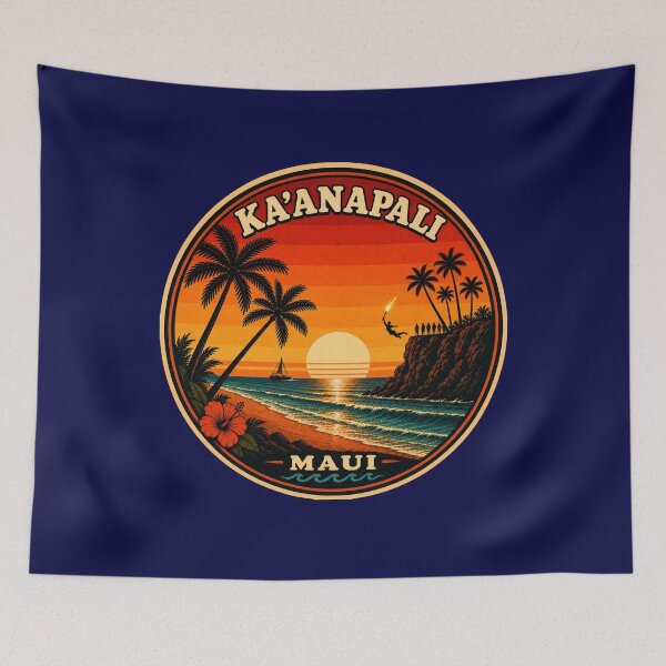 Item preview,  Ka'anapali Beach Maui Vintage Sticker | Black Rock Sunset designed and sold by Swanny's Custom T-shirt and Gift Designs.