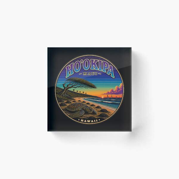 Item preview, Ho'okipa Beach Maui Turtle Colony Retro Travel Sticker designed and sold by Swanny's Custom T-shirt and Gift Designs.