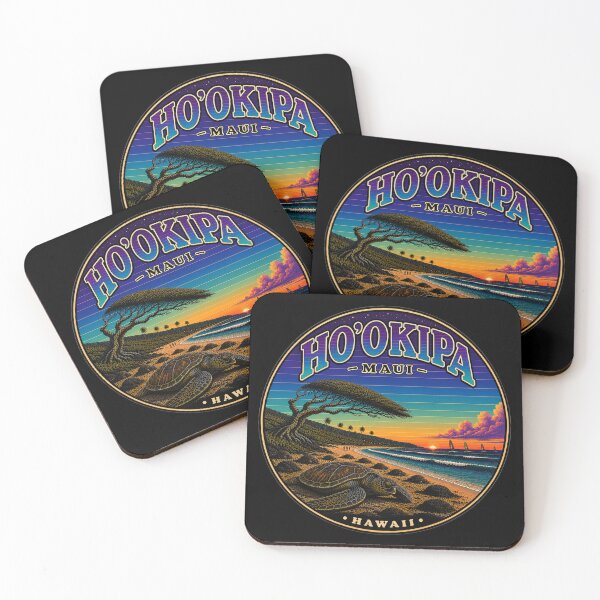 Item preview, Ho'okipa Beach Maui Turtle Colony Retro Travel Sticker designed and sold by Swanny's Custom T-shirt and Gift Designs.