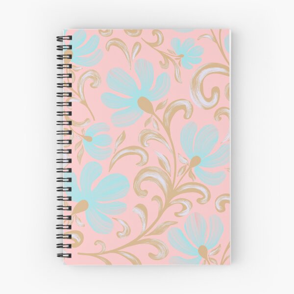 Item preview, Vintage Turquoise and Pink Floral Garden Pattern designed and sold by AneissPiaf.