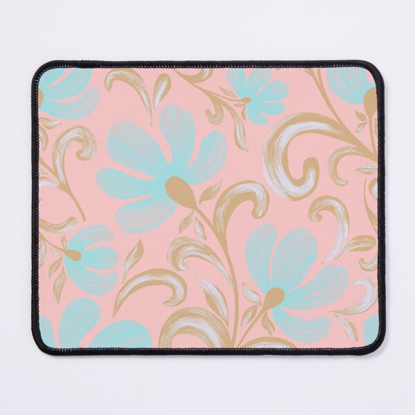 Item preview, Vintage Turquoise and Pink Floral Garden Pattern designed and sold by AneissPiaf.