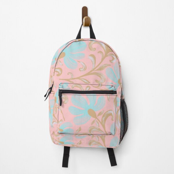 Item preview, Vintage Turquoise and Pink Floral Garden Pattern designed and sold by AneissPiaf.