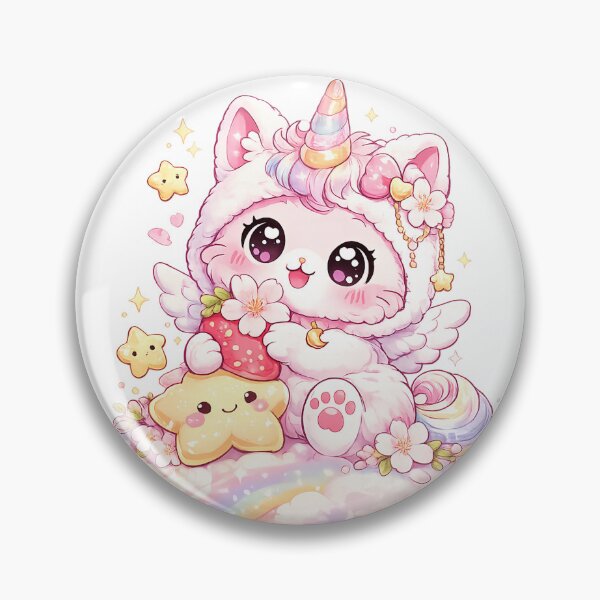 Item preview, Pink Unicorn Kawaii Cat designed and sold by PixelMood Stickers.