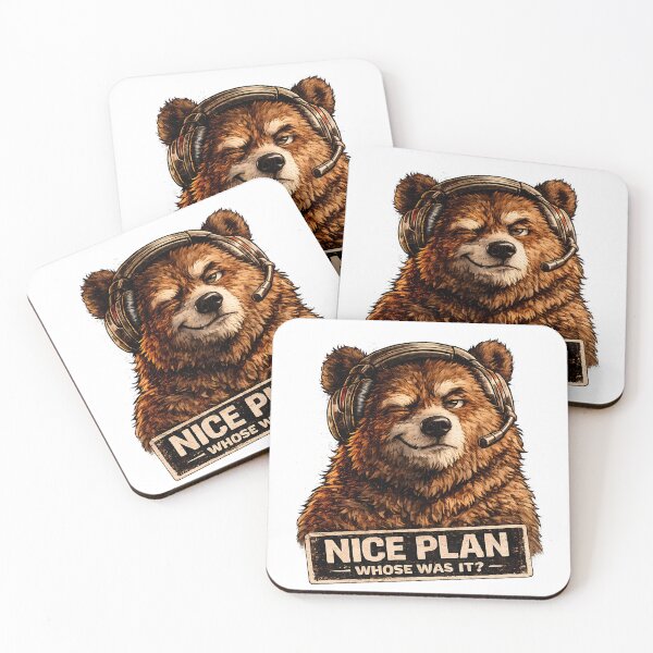 Item preview, Nice Plan Whose Was It Funny Gamer Bear Meme designed and sold by DryHumorPrints.