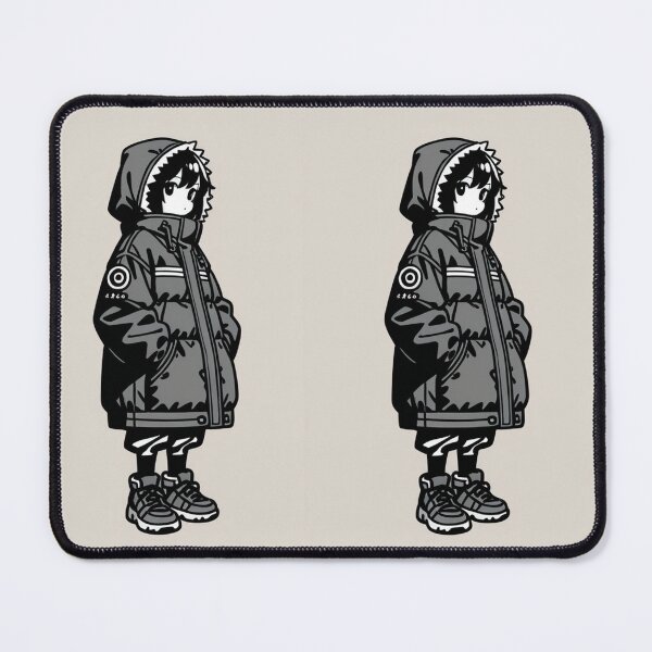 Item preview, Fashion - Man in Black Puffer Jacket Hood Up Streetwear Anime designed and sold by AnimeShin.