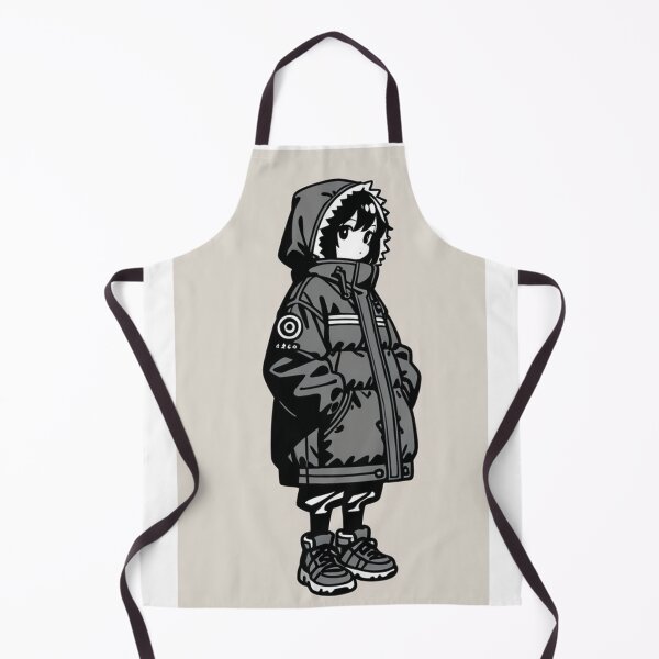Item preview, Fashion - Man in Black Puffer Jacket Hood Up Streetwear Anime designed and sold by AnimeShin.