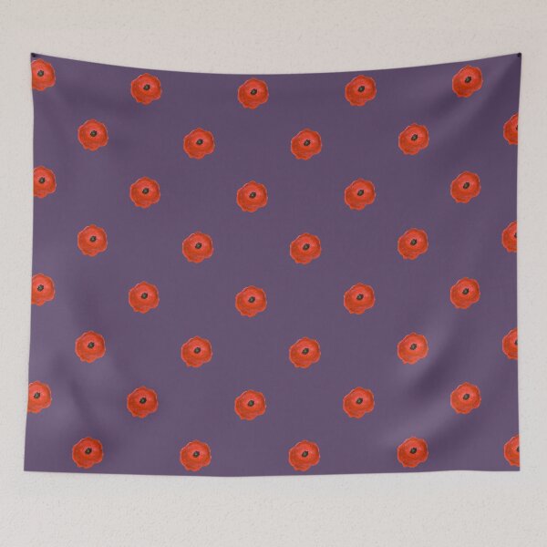 Item preview, Red Watercolor Poppies Floral Pattern designed and sold by Farnwirbel – Art.
