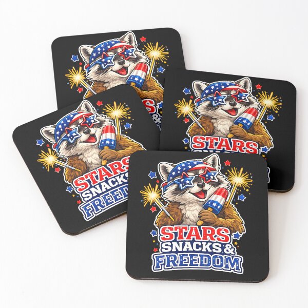 Item preview, Stars Snacks And Freedom Funny Patriotic Raccoon T-Shirt designed and sold by designertale.