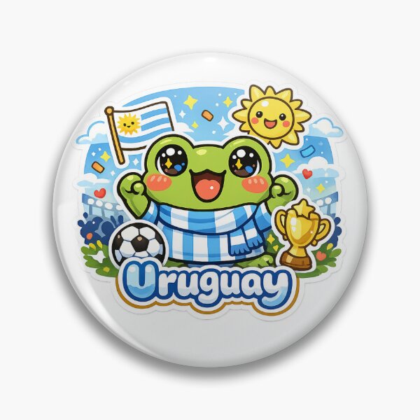 Item preview, Cute Kawaii Frog Football Fan Uruguay Sticker designed and sold by Cozy404Lab.